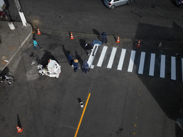 Prefeitura de Alhandra inicia serviços de sinalização horizontal na cidade
